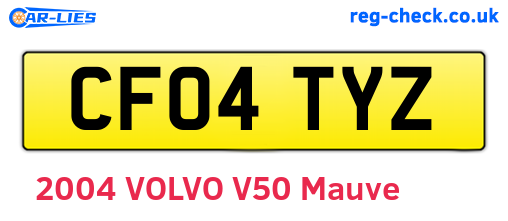 CF04TYZ are the vehicle registration plates.