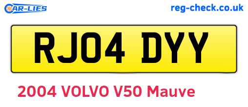 RJ04DYY are the vehicle registration plates.