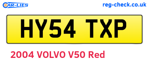 HY54TXP are the vehicle registration plates.