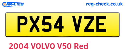 PX54VZE are the vehicle registration plates.