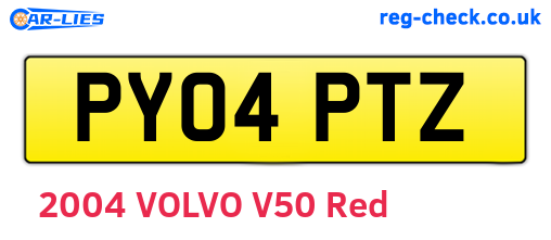 PY04PTZ are the vehicle registration plates.