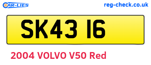 SK4316 are the vehicle registration plates.