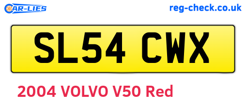 SL54CWX are the vehicle registration plates.