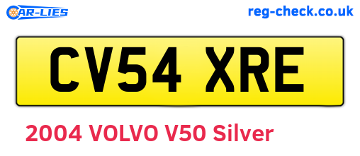CV54XRE are the vehicle registration plates.