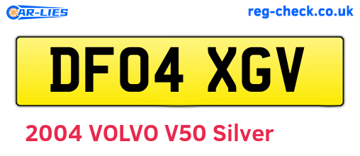DF04XGV are the vehicle registration plates.