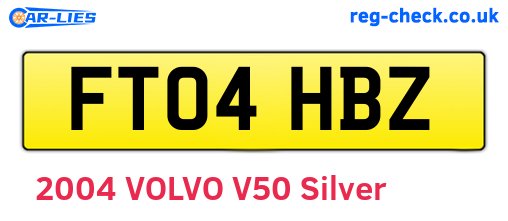 FT04HBZ are the vehicle registration plates.