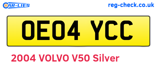 OE04YCC are the vehicle registration plates.