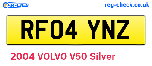 RF04YNZ are the vehicle registration plates.