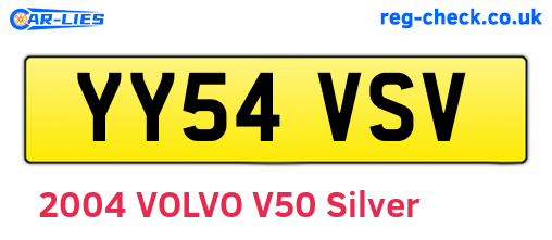 YY54VSV are the vehicle registration plates.