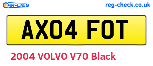 AX04FOT are the vehicle registration plates.