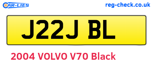 J22JBL are the vehicle registration plates.