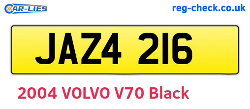 JAZ4216 are the vehicle registration plates.