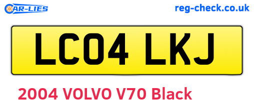 LC04LKJ are the vehicle registration plates.