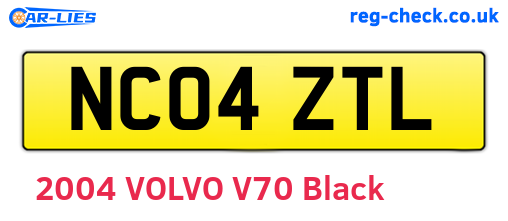 NC04ZTL are the vehicle registration plates.