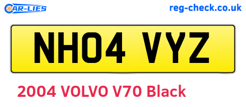 NH04VYZ are the vehicle registration plates.
