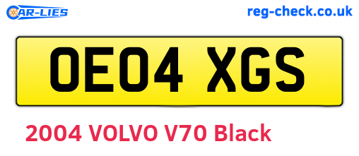 OE04XGS are the vehicle registration plates.