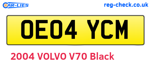 OE04YCM are the vehicle registration plates.