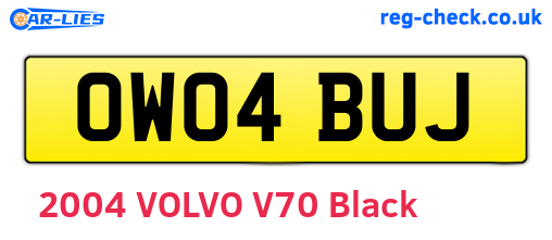 OW04BUJ are the vehicle registration plates.