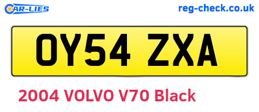 OY54ZXA are the vehicle registration plates.