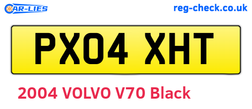PX04XHT are the vehicle registration plates.