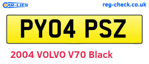 PY04PSZ are the vehicle registration plates.