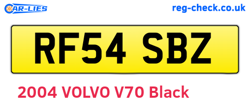 RF54SBZ are the vehicle registration plates.