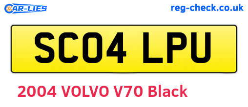 SC04LPU are the vehicle registration plates.