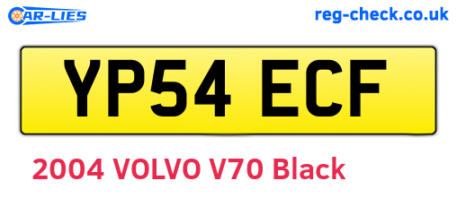 YP54ECF are the vehicle registration plates.