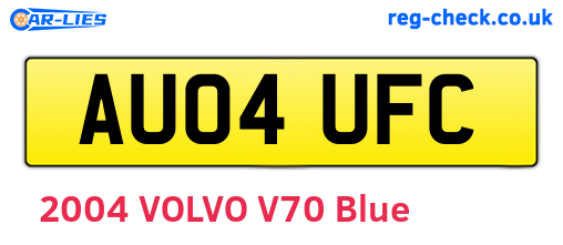 AU04UFC are the vehicle registration plates.