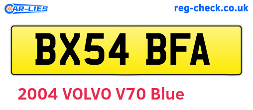 BX54BFA are the vehicle registration plates.