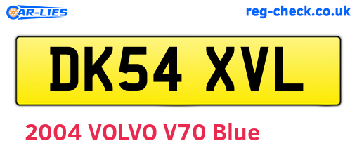 DK54XVL are the vehicle registration plates.