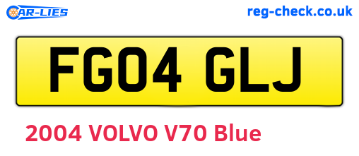 FG04GLJ are the vehicle registration plates.