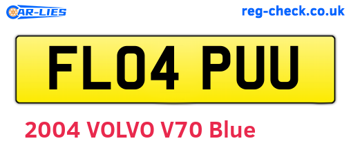 FL04PUU are the vehicle registration plates.