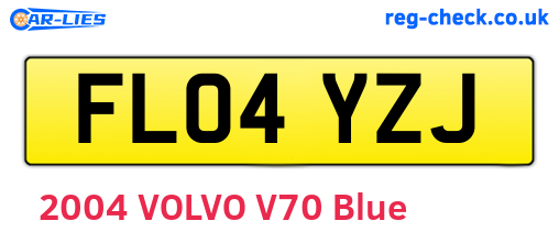 FL04YZJ are the vehicle registration plates.