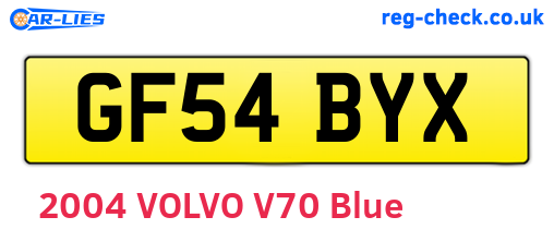 GF54BYX are the vehicle registration plates.