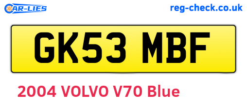 GK53MBF are the vehicle registration plates.