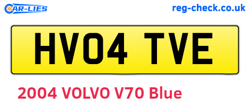 HV04TVE are the vehicle registration plates.