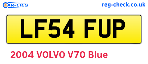 LF54FUP are the vehicle registration plates.
