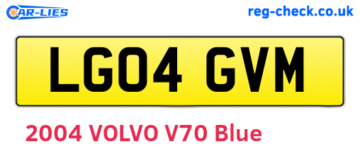 LG04GVM are the vehicle registration plates.