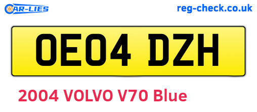 OE04DZH are the vehicle registration plates.