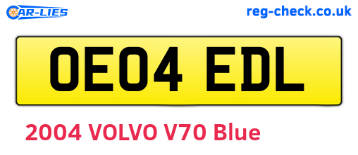 OE04EDL are the vehicle registration plates.