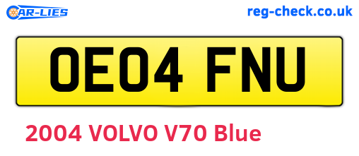 OE04FNU are the vehicle registration plates.