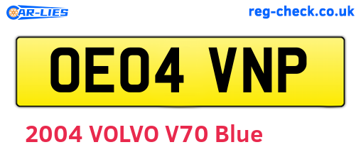 OE04VNP are the vehicle registration plates.