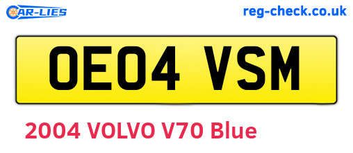 OE04VSM are the vehicle registration plates.