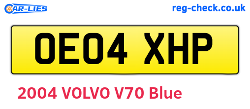 OE04XHP are the vehicle registration plates.