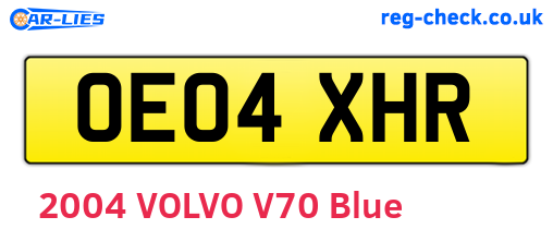 OE04XHR are the vehicle registration plates.