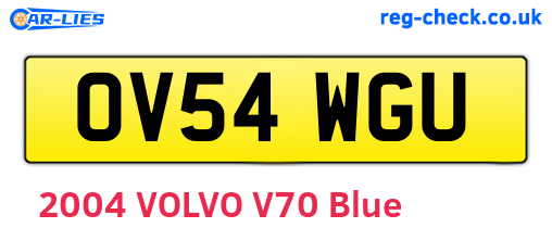 OV54WGU are the vehicle registration plates.