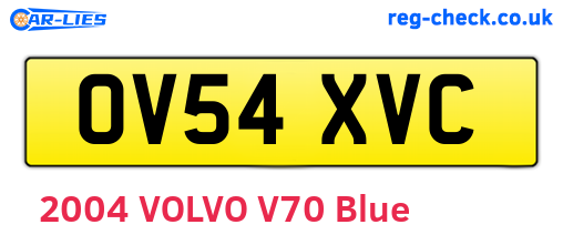 OV54XVC are the vehicle registration plates.
