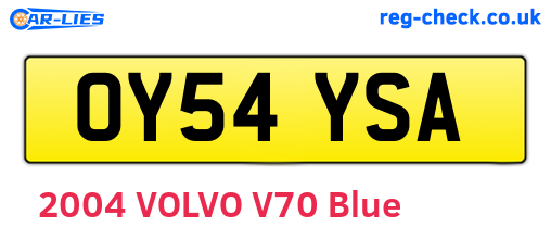 OY54YSA are the vehicle registration plates.