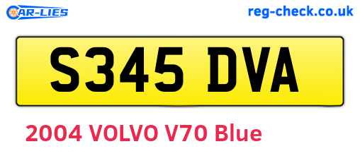 S345DVA are the vehicle registration plates.